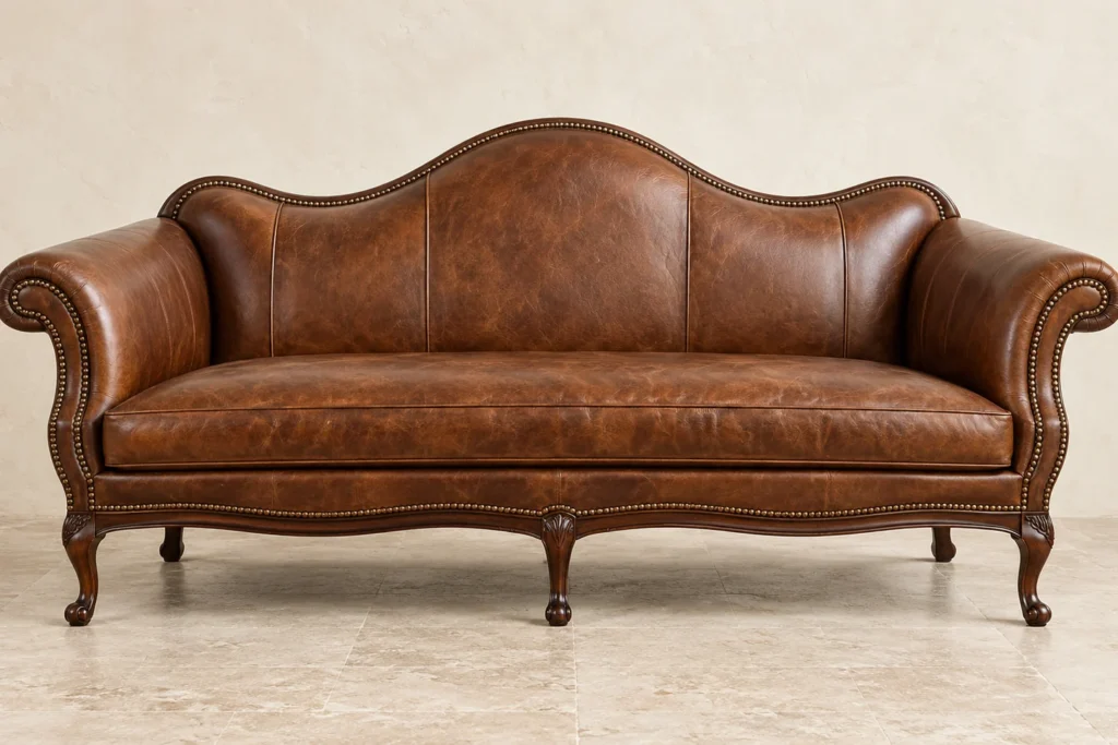 Camelback Sofas — antique leather furniture