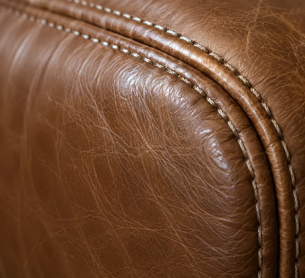Leather armrest layer: the seams