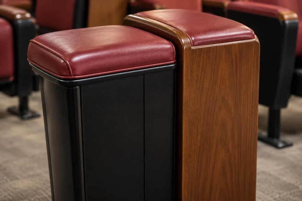 Arm caps on a theater seat