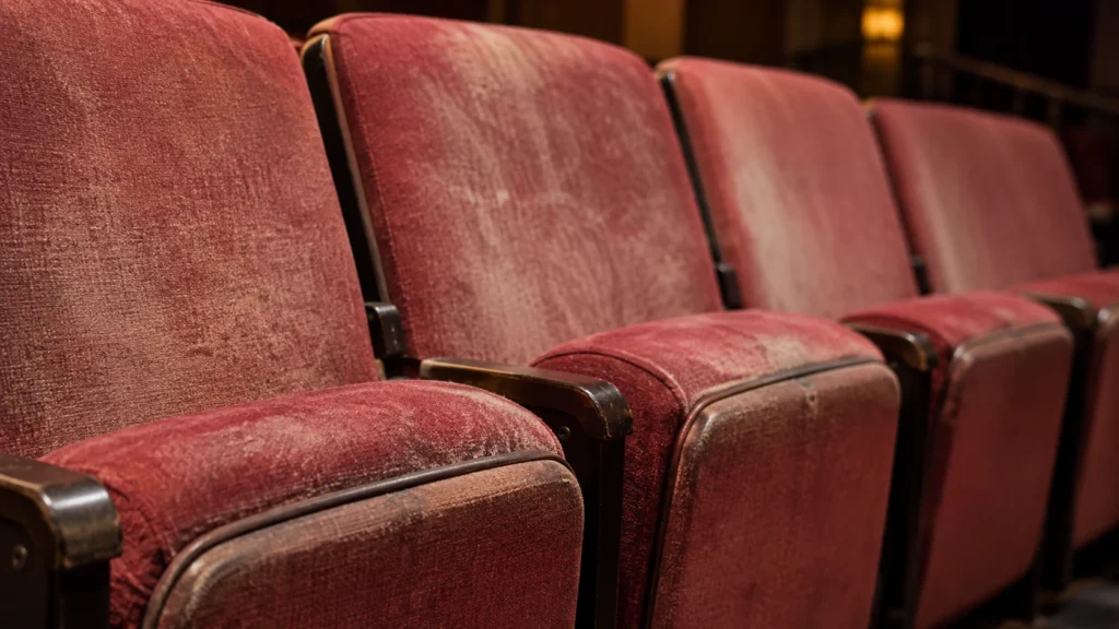 Uneven fading on an auditorium seat