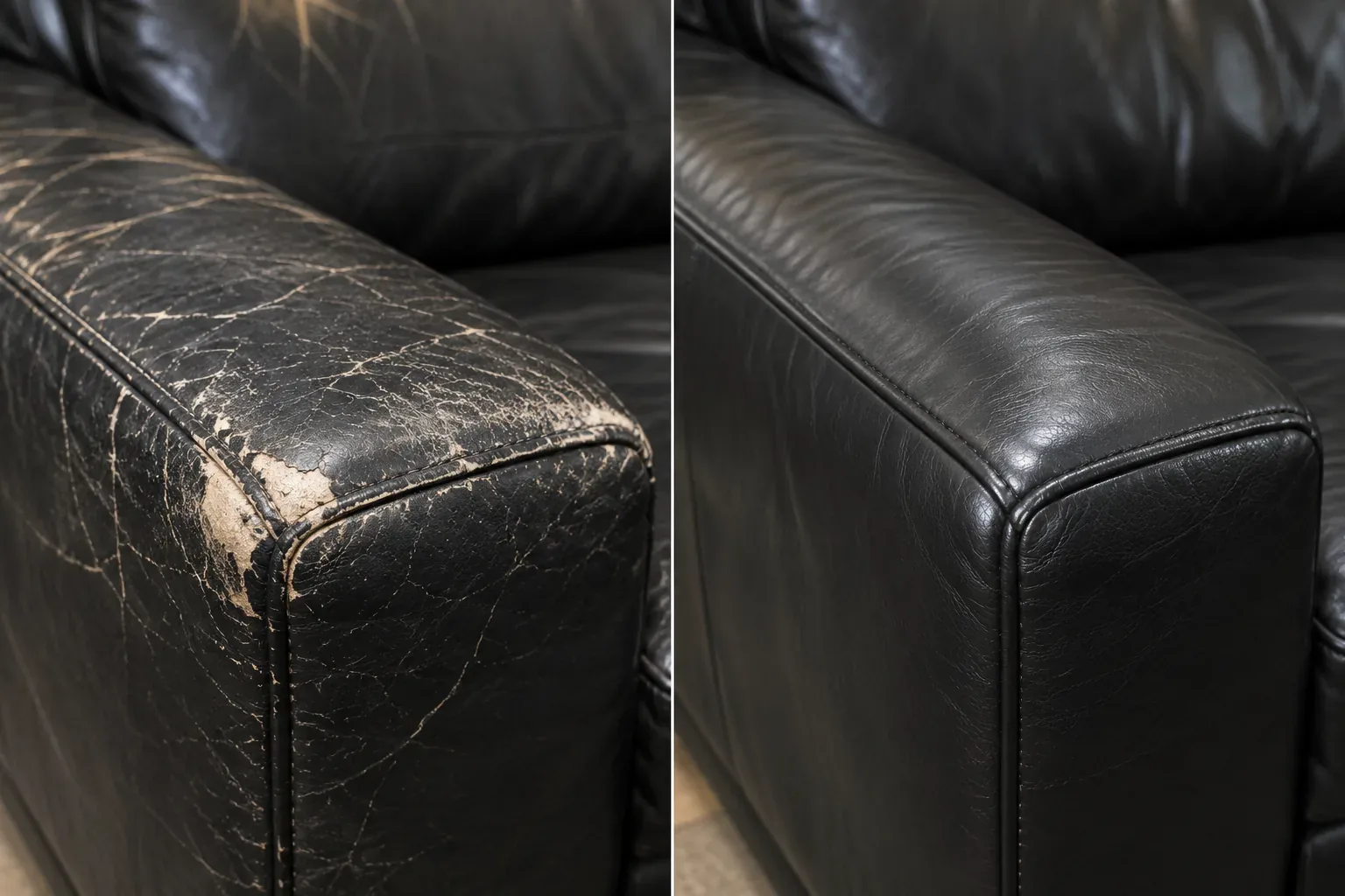 Black arm, split edge: cracks before and after repair
