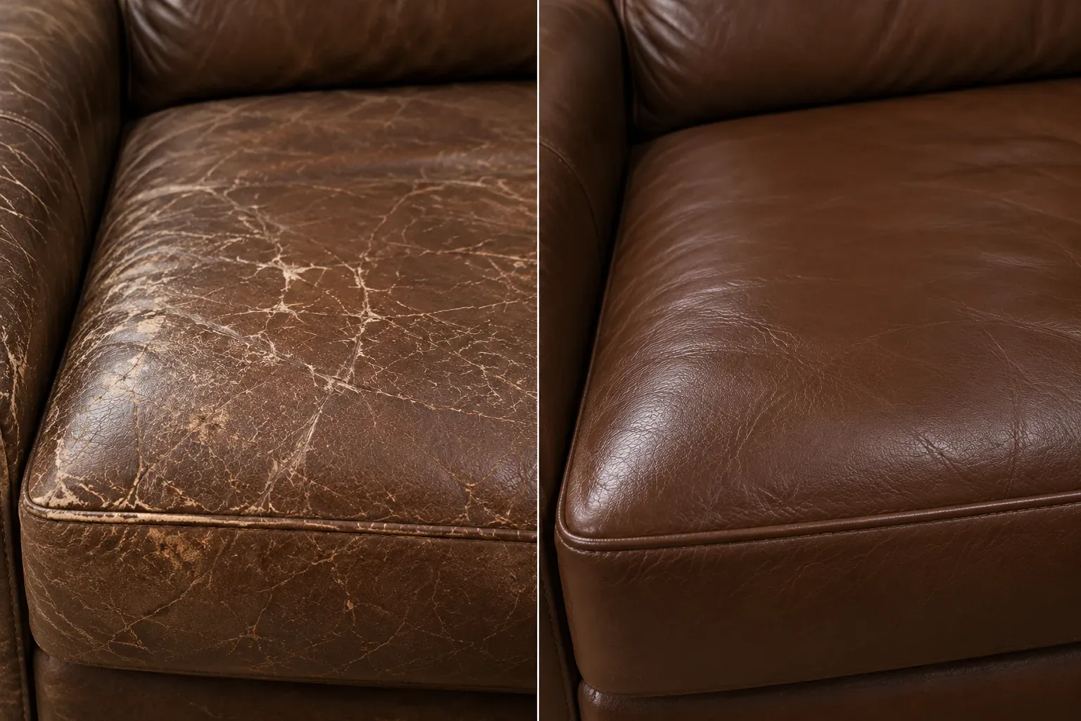 Spider cracks on a seat: cracks before and after repair