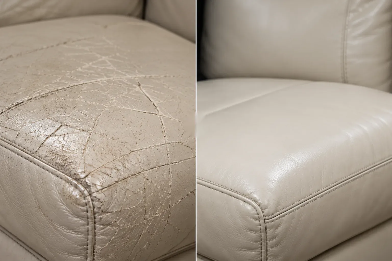 Cream seat: cracks before and after repair