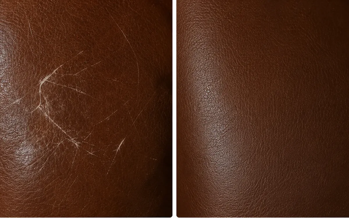 Light surface scratches: scratches before and after repair