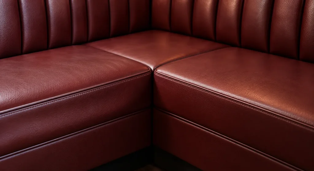 Seat decks on booth upholstery