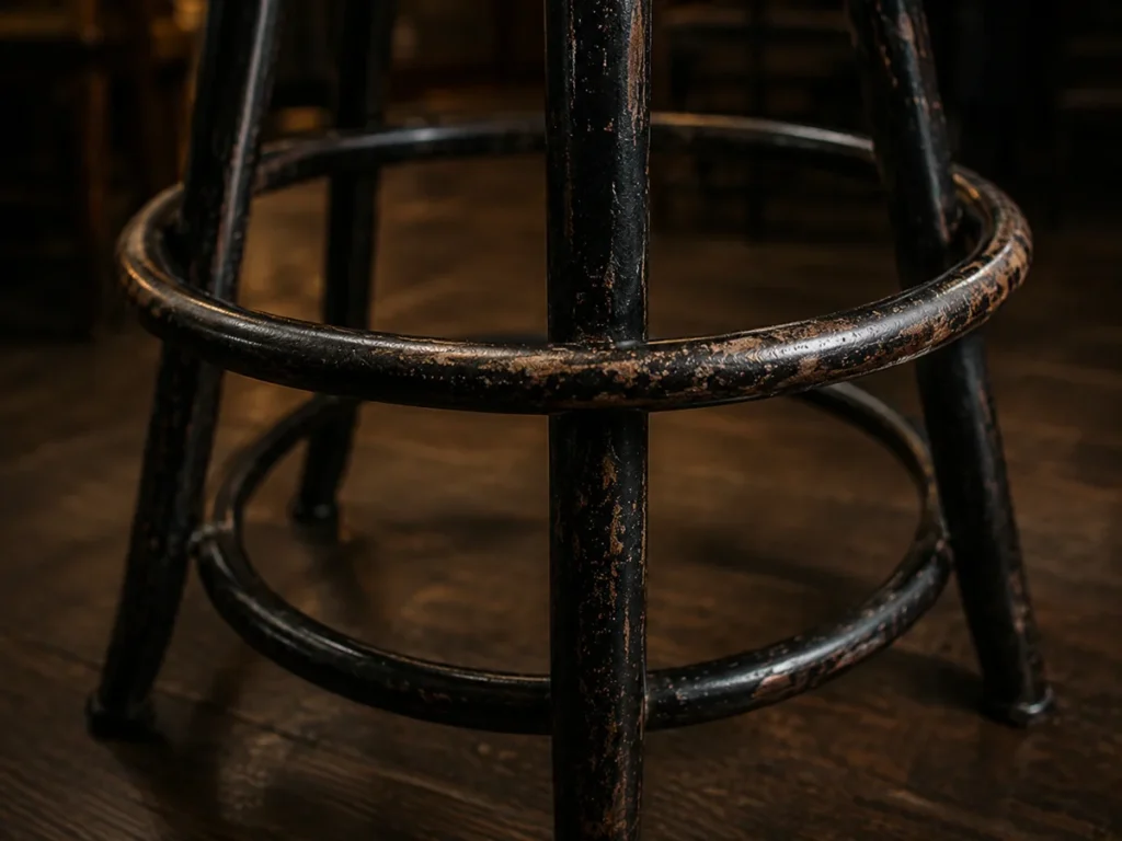 Footrail and column of a bar stool