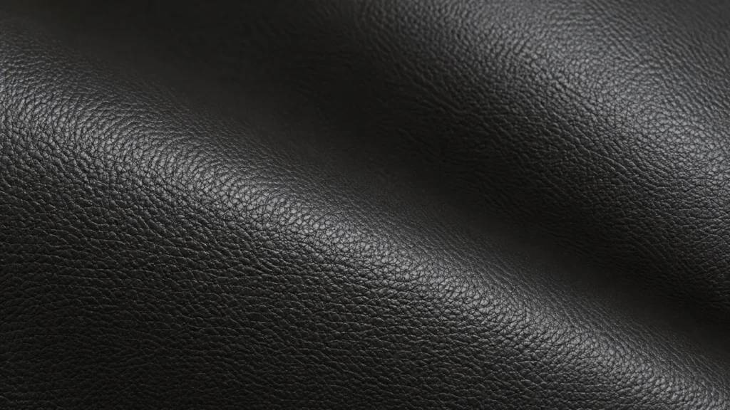 Black leather for an upholstered bed