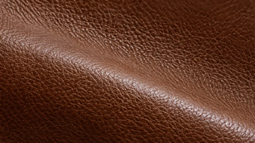 Cognac leather for an upholstered bed