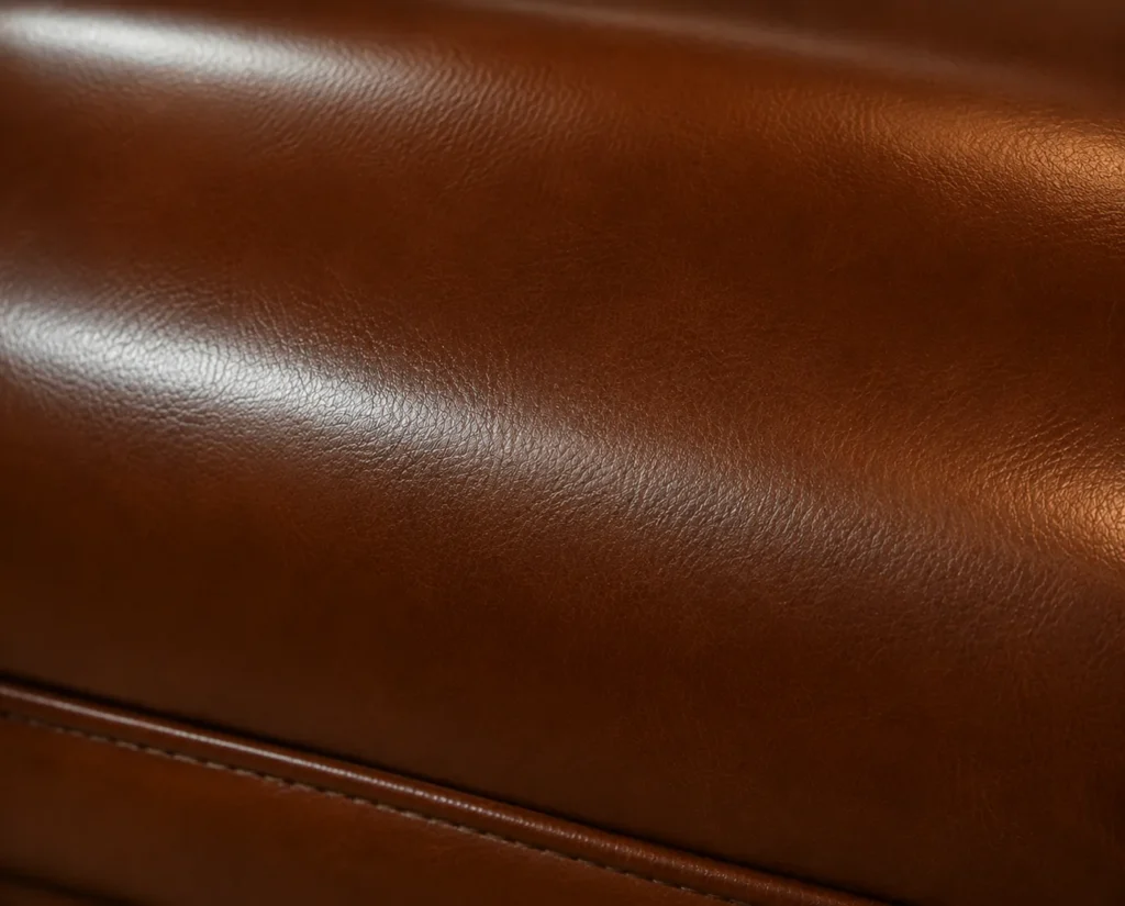 A restored booth leather cushion