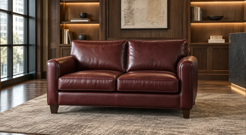 Leather sleeper style of sofa bed