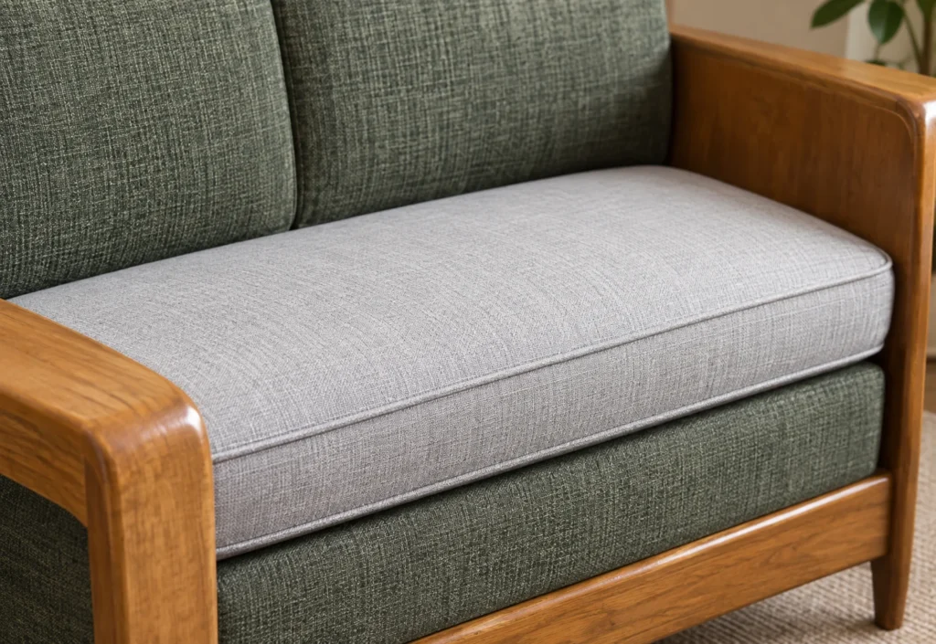 Drop-in seats on an upholstered chair