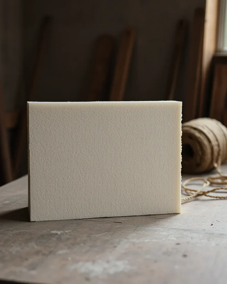 Inside a leather chair during reupholstery: fresh foam