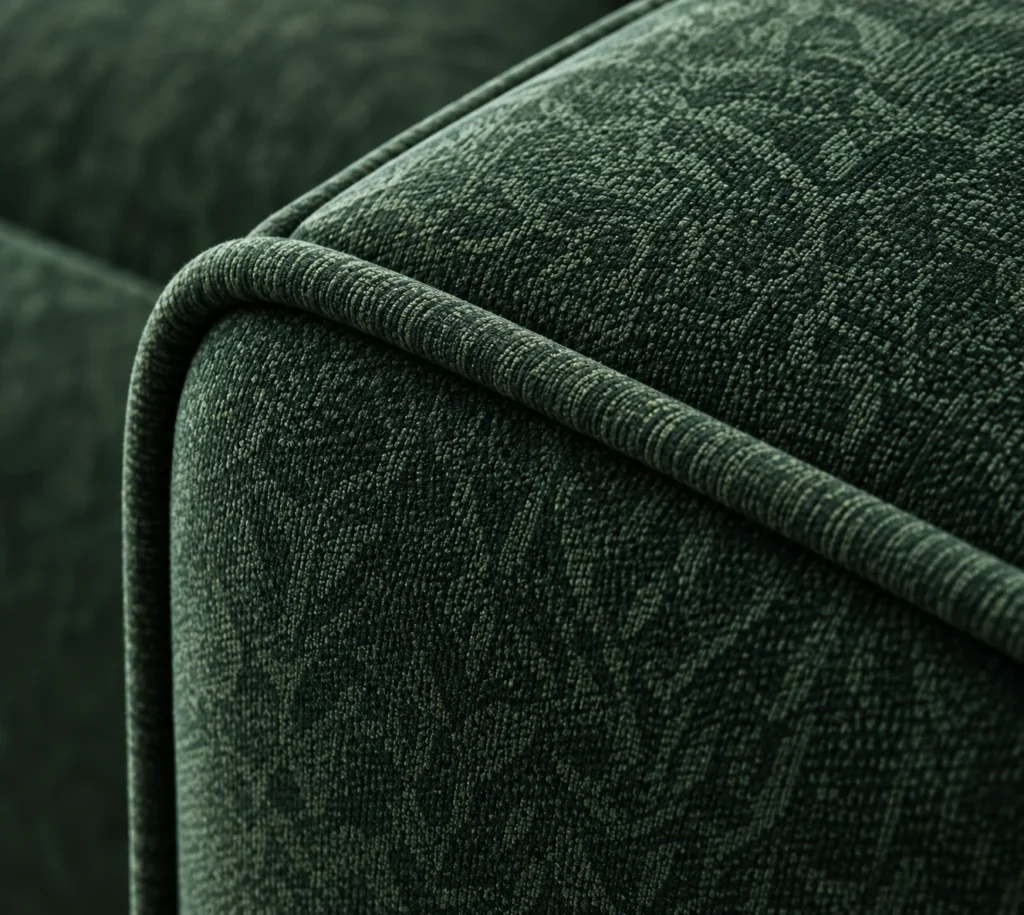 Matched welt on an upholstered chair