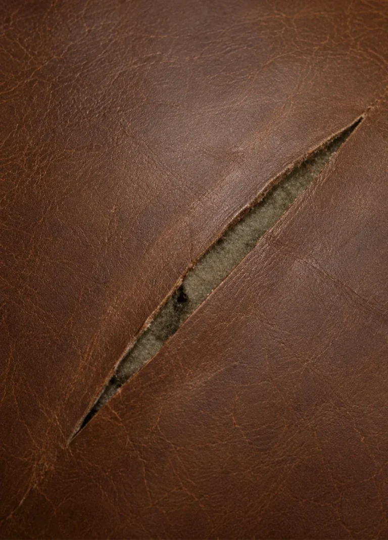 Clean cut in leather