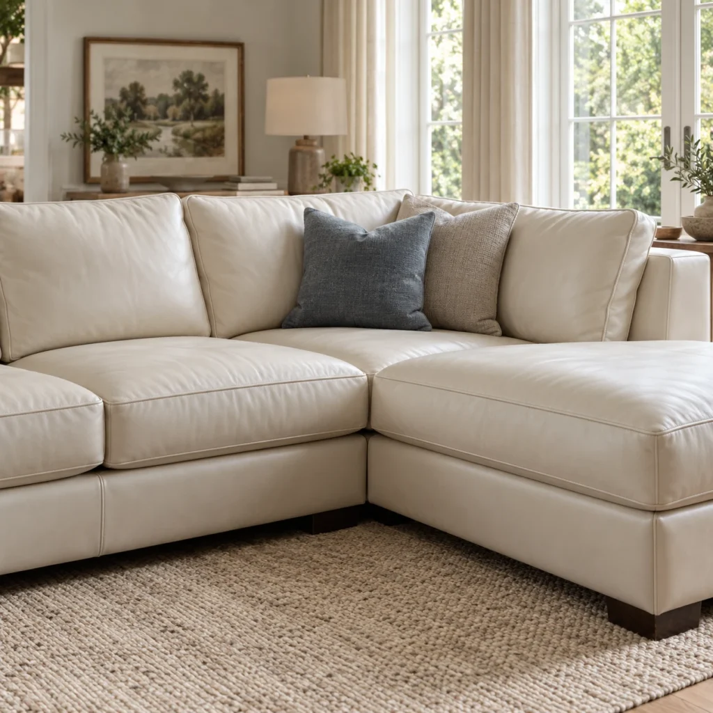 Leather sectionals ready for cleaning