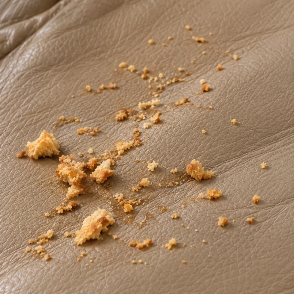Food residue on leather