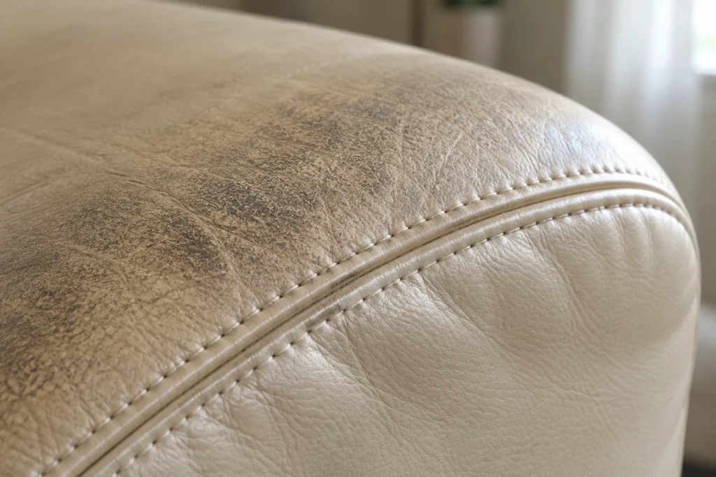Dirty leather: shiny, dark arms