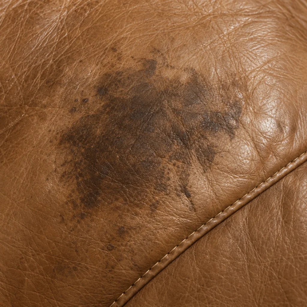 Set-in stains on leather