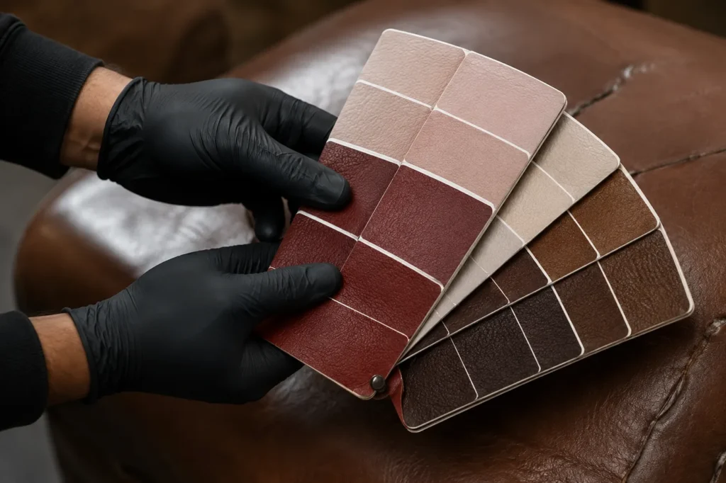 Leather color matching: read the color