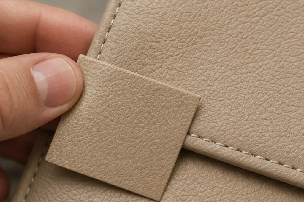 Leather color matching: check it dry