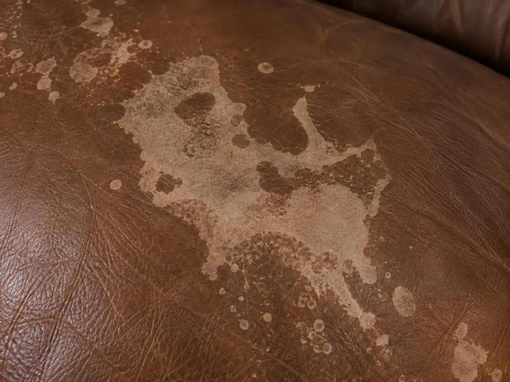 Leather color problem: water marks