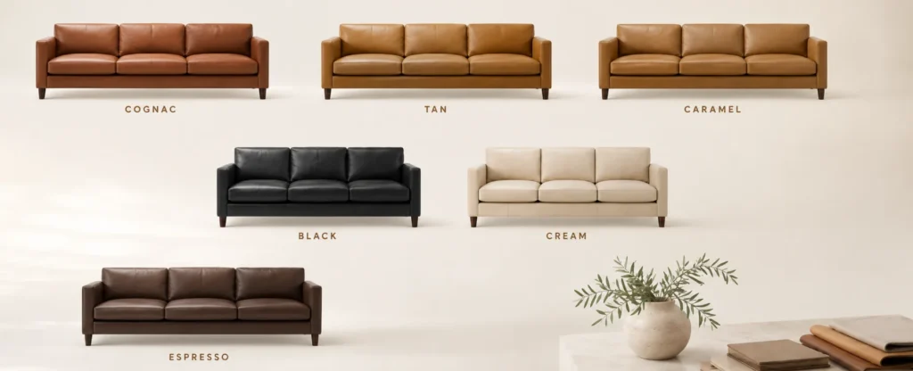 Commercial leather colour matching across seating