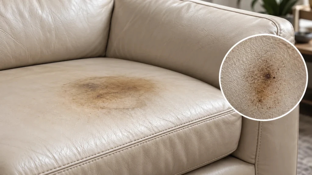 Leather damaged by olive or coconut oil
