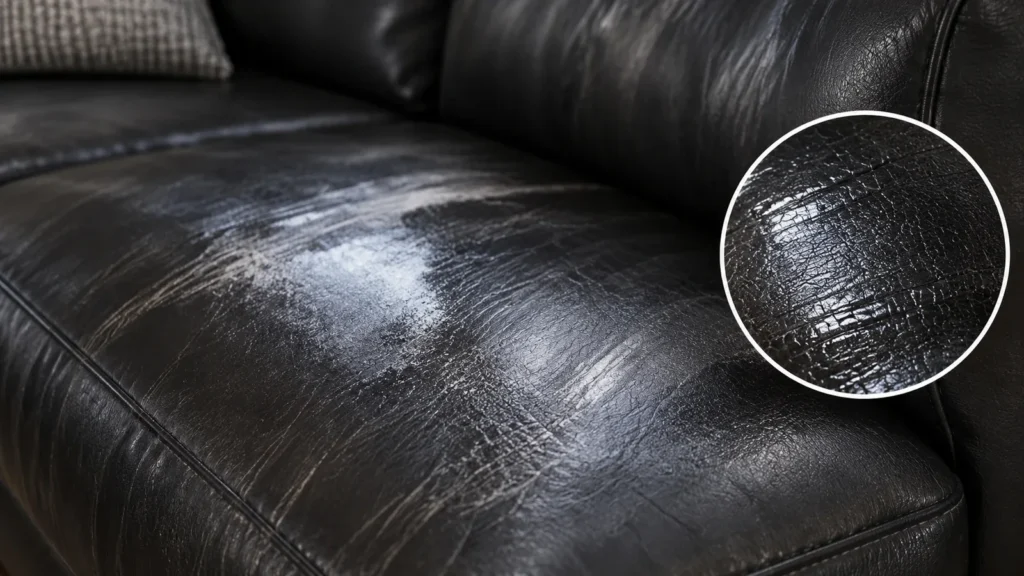Leather damaged by silicone shine sprays