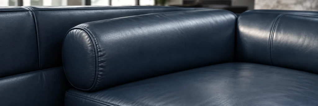 Navy leather contract covers with restored color