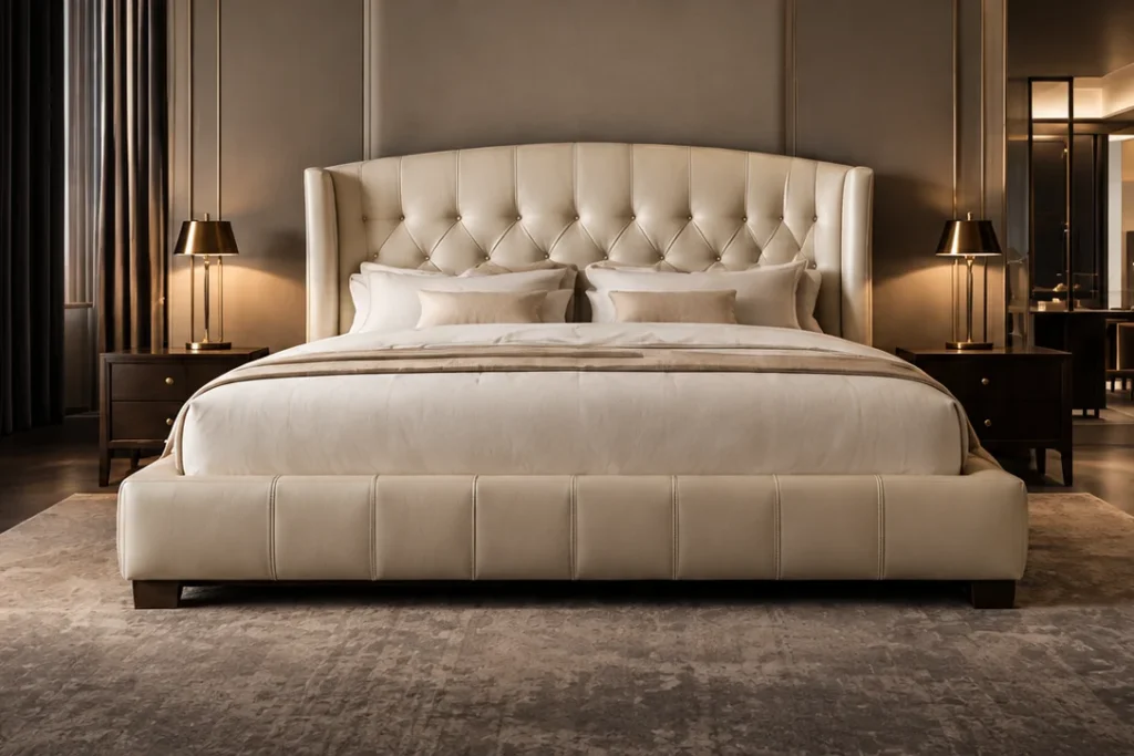 Fabric Beds in a bedroom