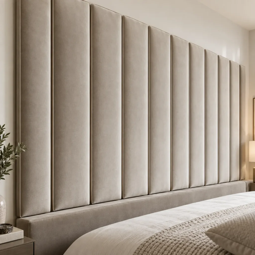 Wall-height panels headboard
