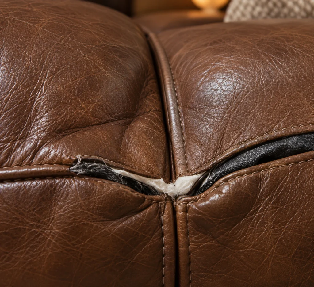 Leather cushion problem: open seam