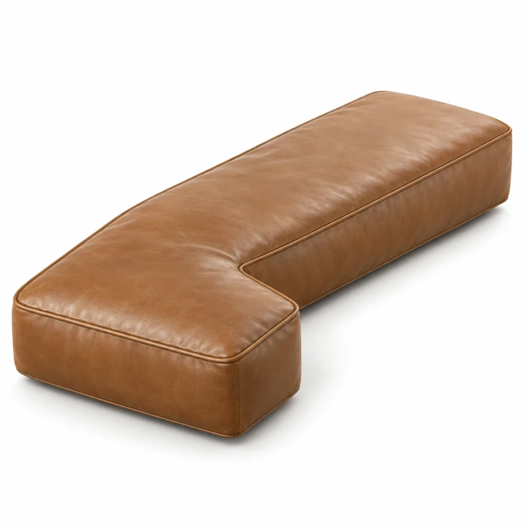 L-shape leather cushion