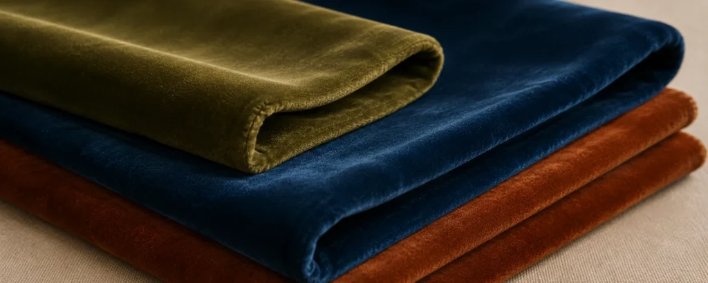 Sample of velvet for a cushion cover