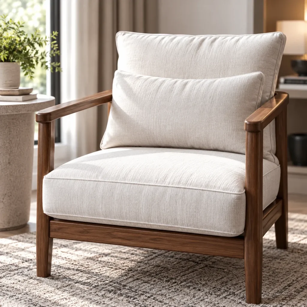 Made-to-measure cushion on chair seats and backs