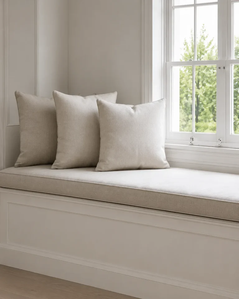 Made-to-measure cushion on window and bay seats