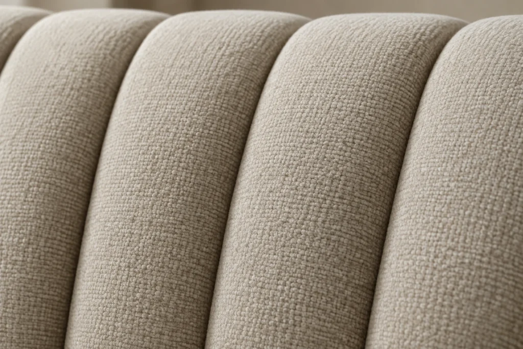 Custom upholstery finish: channel-tufted backs