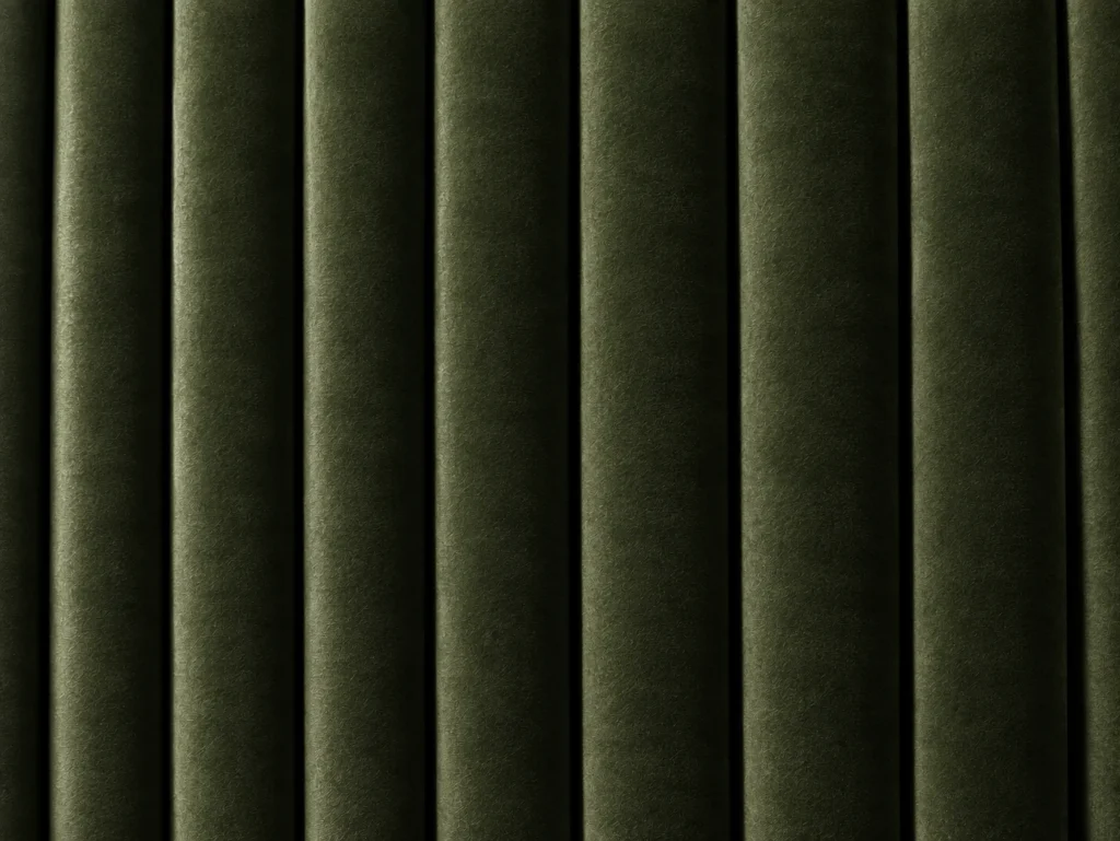 Custom upholstery finish: fluted panels