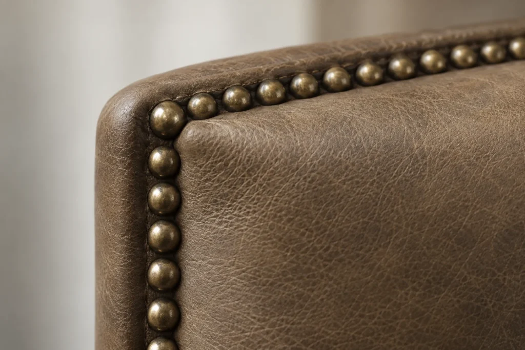 Custom upholstery finish: nailhead borders
