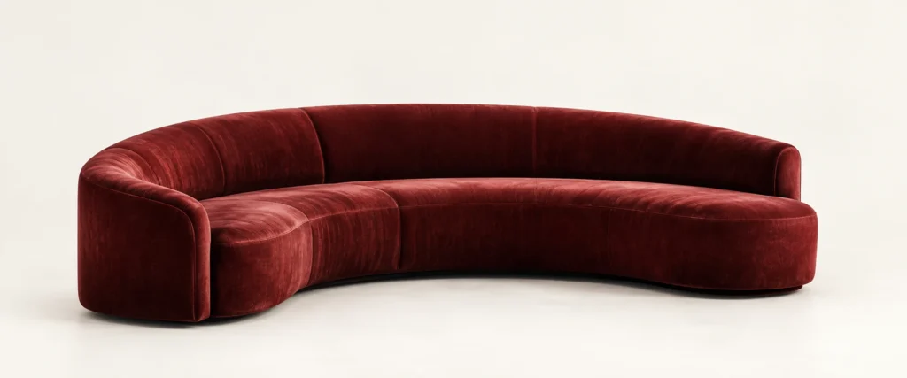 Made-to-order upholstered curved sectional sofas