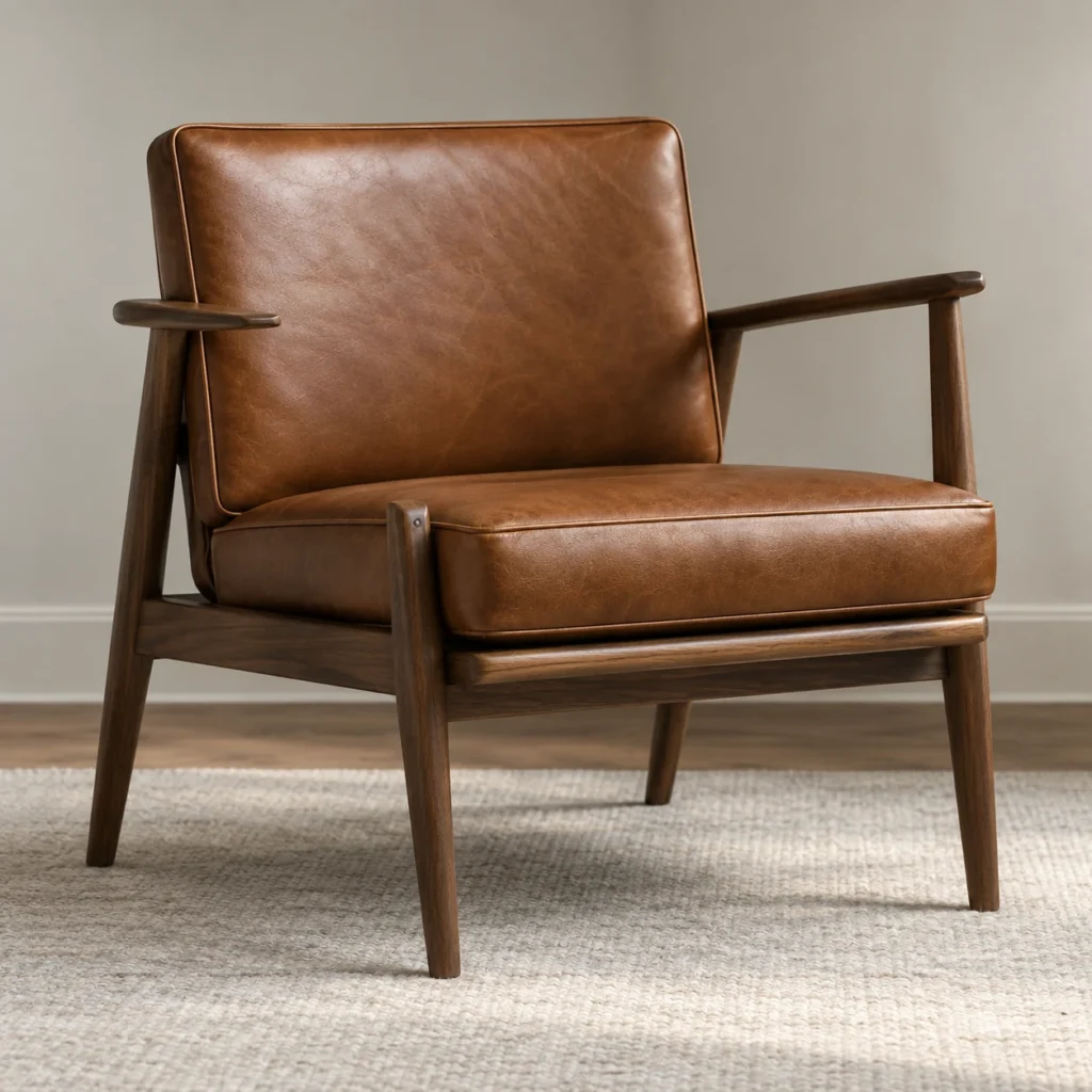 Custom furniture in a mid-century modern style