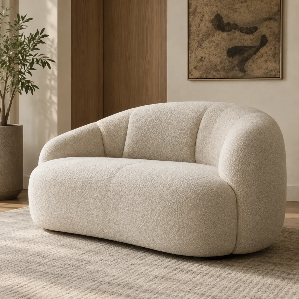 Custom furniture in a rounded and organic style