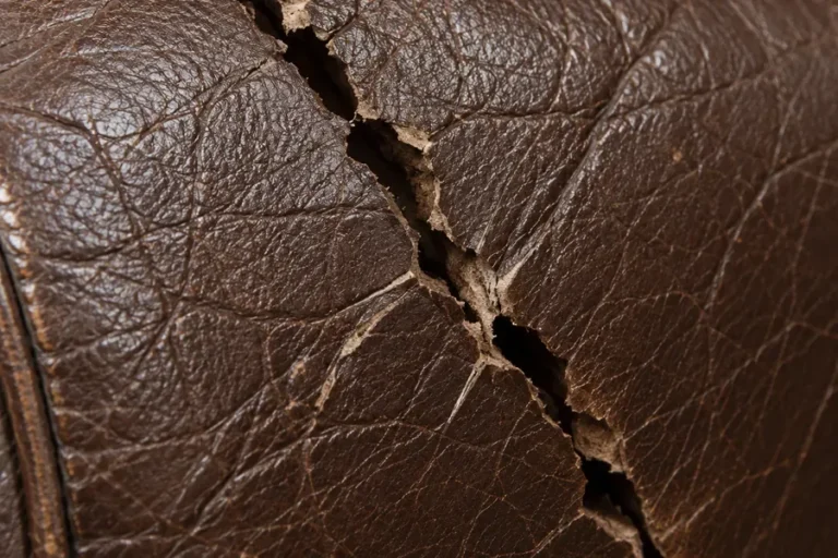 Open split in leather