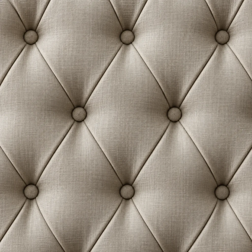 Buttoned backs detail on an upholstered dining chair