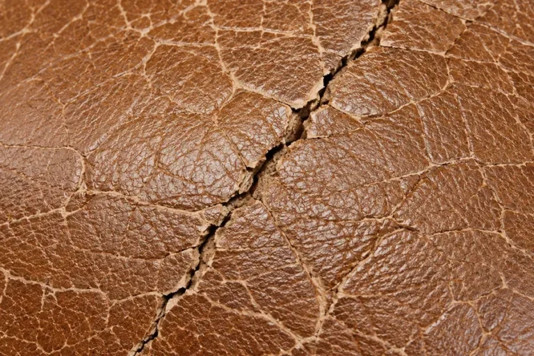 Dry crazing in leather