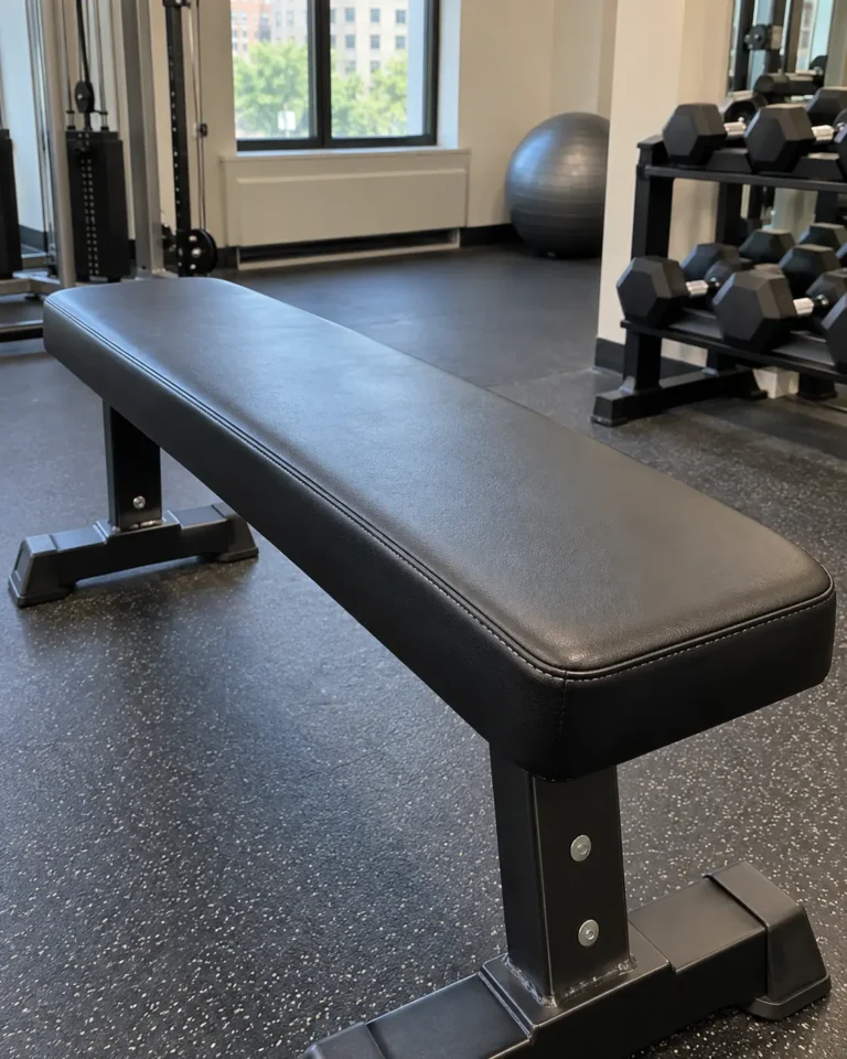 A seam on a vinyl bench sealed before it could open