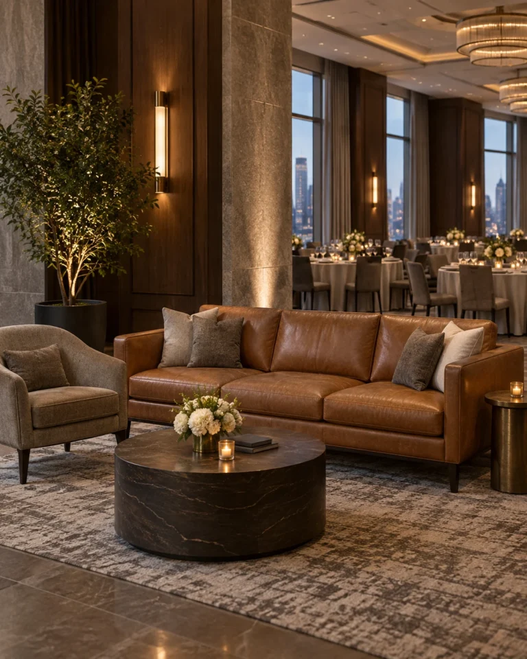 Soft lounge seating in an event venue