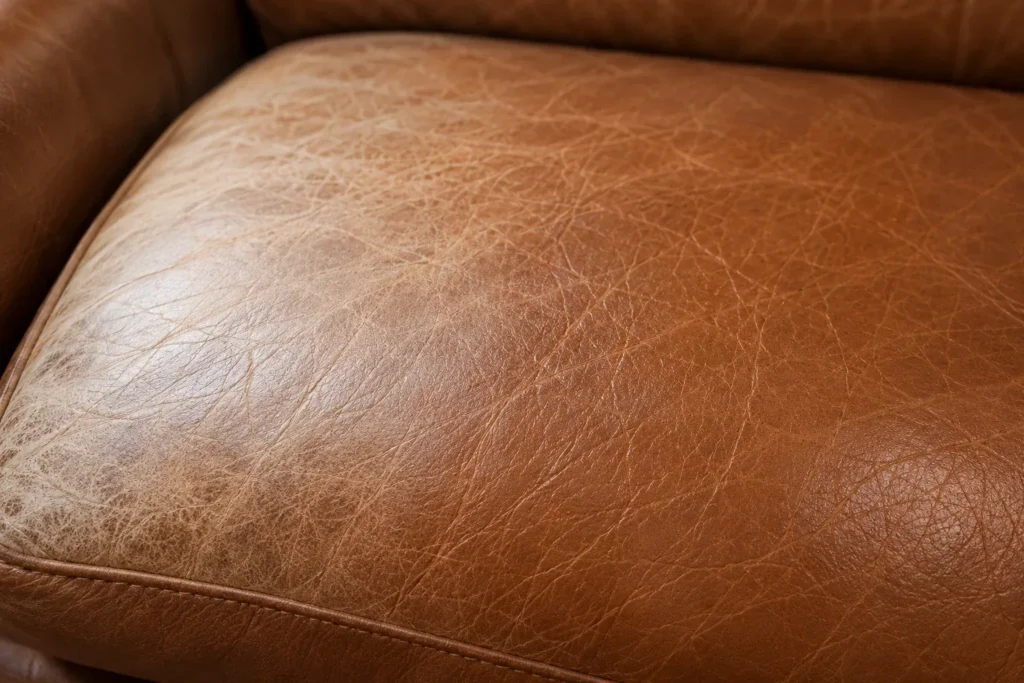 Moderate fading on leather