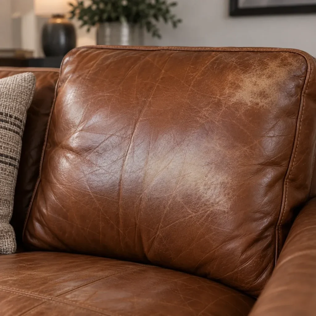 Faded leather on headrests