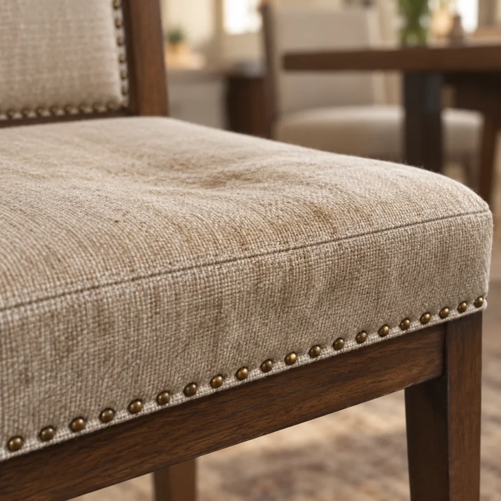 Dining chair close-up: flat pads